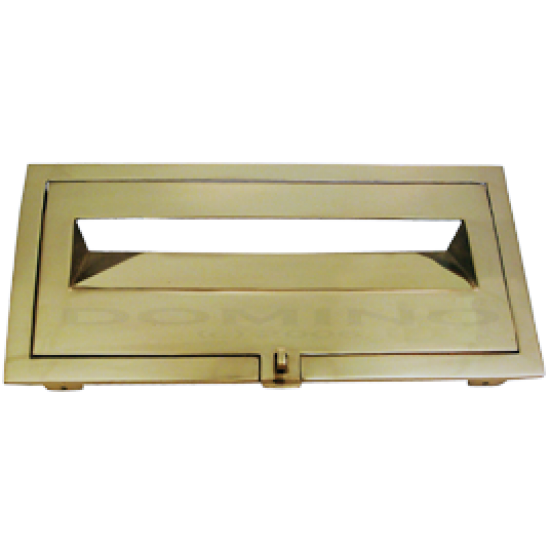 MB 9214 Brass Front Open Letterbox Plate Brass & Chrome