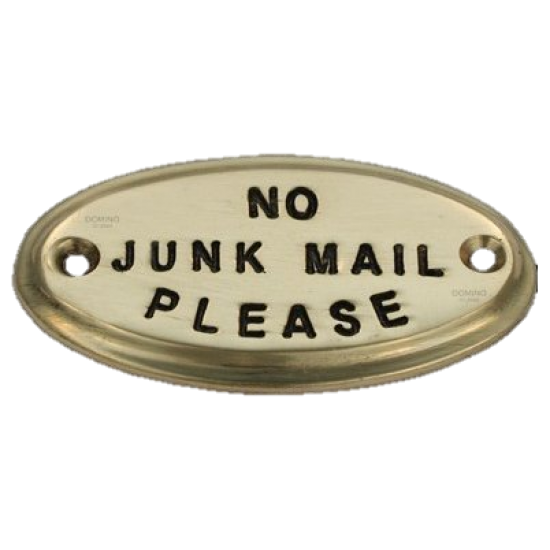 No Junk Mail - Brass Small No Junk Mail