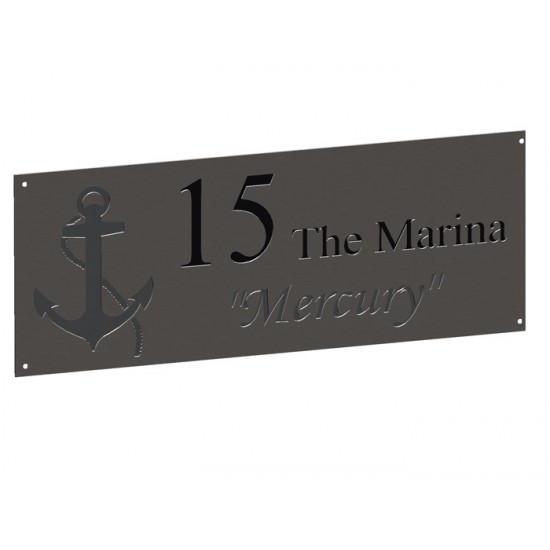 Stainless House Nameplate 500 x 200 Nameplates